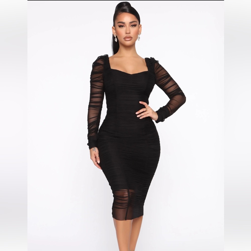 Fashionova did you mesh me midi dress